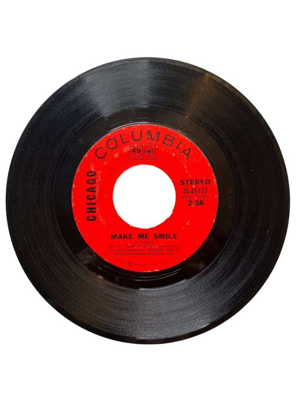 Chicago "Make Me Smile" / "Colour My World" 45 RPM Vinyl Columbia Records 1970